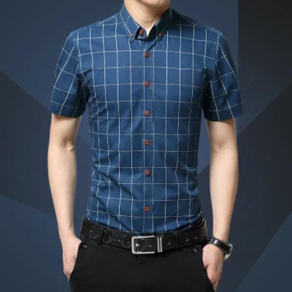 Short -Sleeved Shirts Men 'S Summer Short -Sleeved Men 'S Shirts L celadon blue