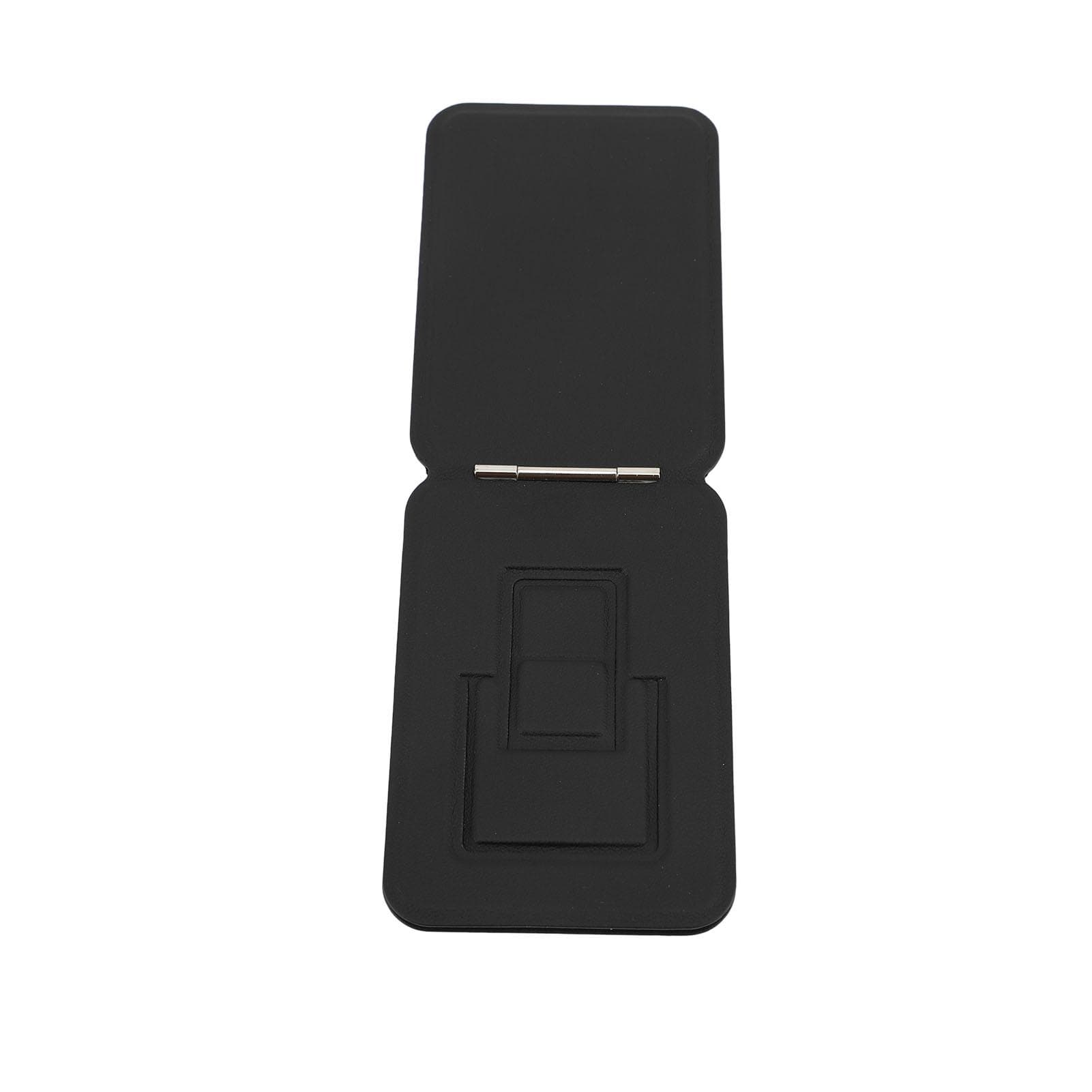 Desktop Phone Stand with Magnetic Ring PU Leather Foldable Multi Angle Adjustment Desktop Phone black