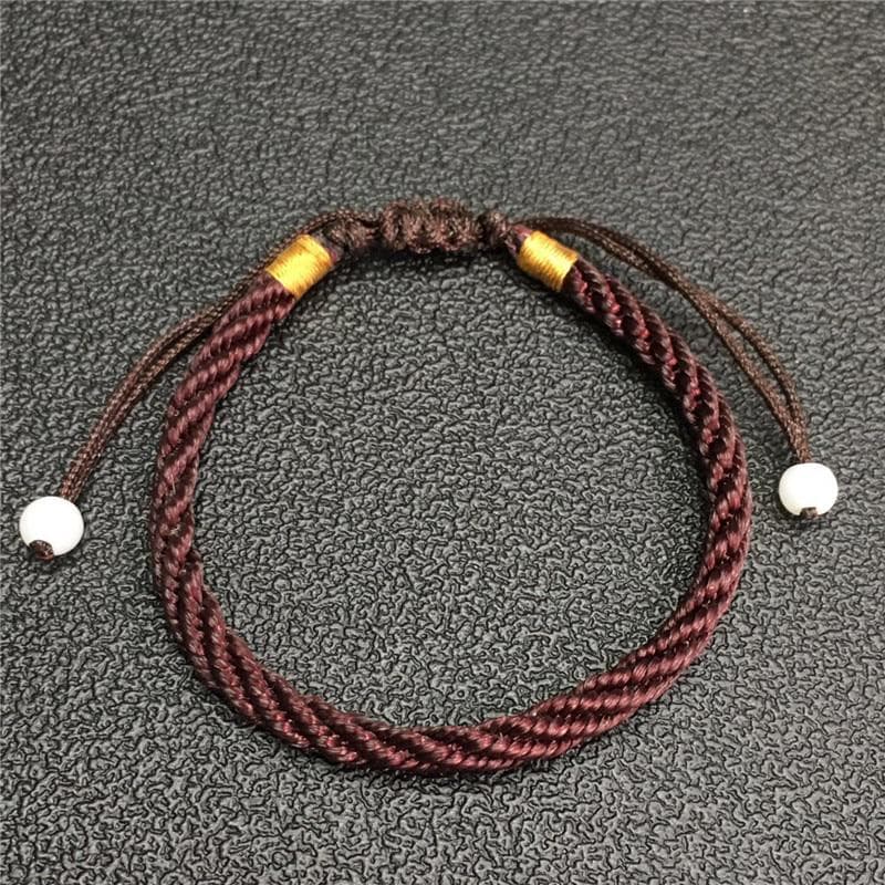 Lucky Charm Bracelets & Bangles For Women Men Handmade Knots Rope Budda Bracelet brown