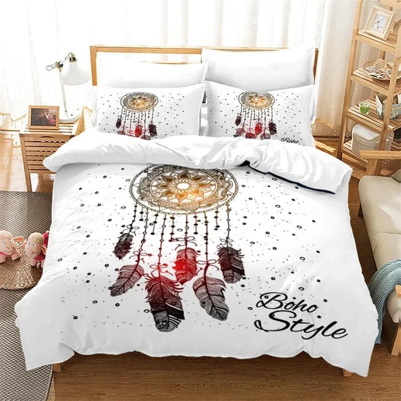 Dreamcatcher Bohemia Mandala Feathers Bedding Set Boys Girls Twin Queen Size Duvet Cover Pillowcase Bed Kids Adult 70x133cm 2pcs