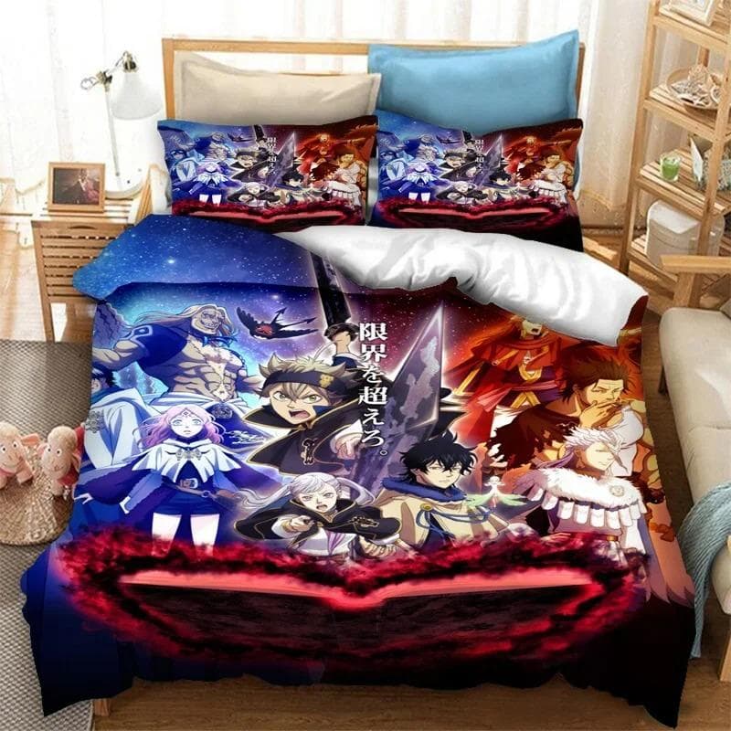 Anime Black Clover Asta Bedding Set Duvet Cover Bedroom Comforter Covers Single Twin King Size Quilt Cover Home Textile EU Single 135x200cm