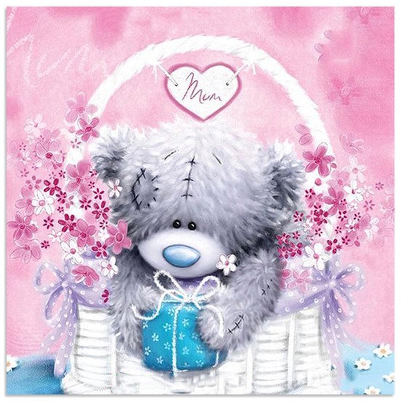 Bear 5D DIY Diamond Painting Animal Cartoon Full Round Mosaic Animal Embroidery 30x30CM