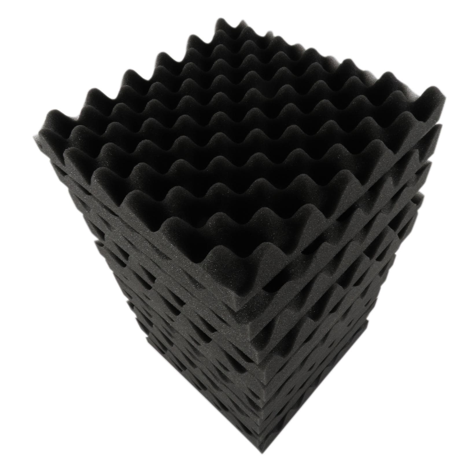 Muslady 12PCS 30 * 30 * 5cm Acoustic Foam Panels Egg Foam Pad Sound Isolation Foam for Home Studio black