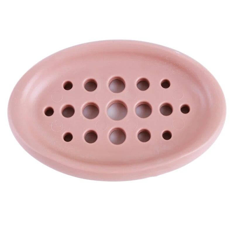 Bathroom Soap Drain Box Silicone Filter Bathroom Supplies Household Products Convenient Practical Laundry Brush Soap Tray pink