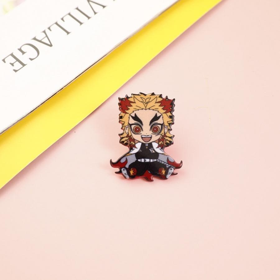 Japanese Anime Brooch Demon Slayer Acrylic Brooch DIY Decoration Backpack Clothes Hat Gifts for Friend