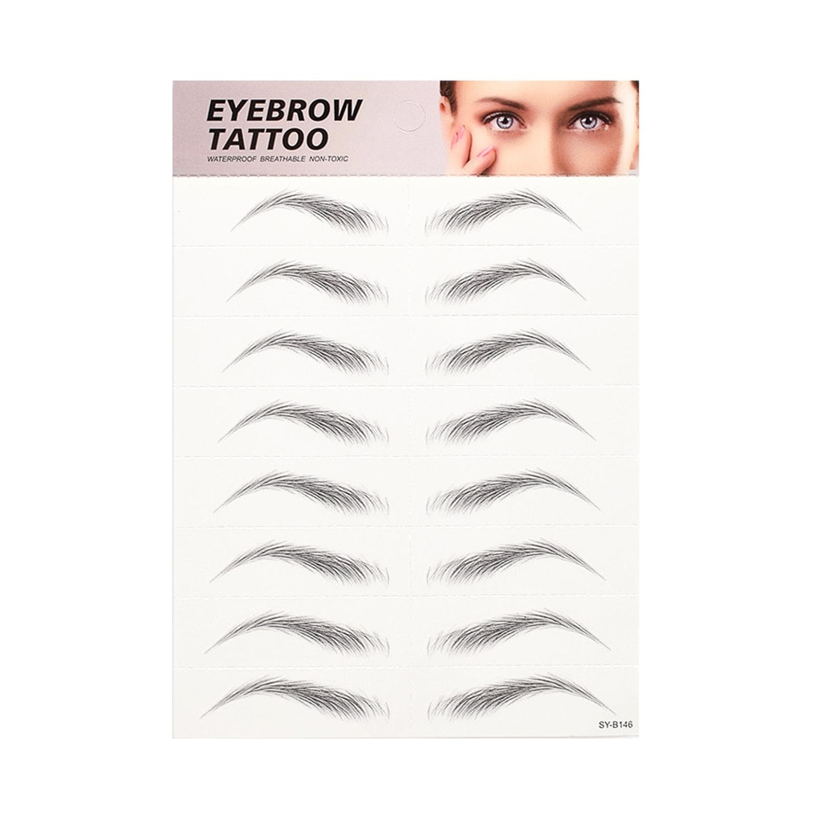 Tattoo Eyebrow Stickers Waterproof Permanent Eyebrow 3D Imitation Eyebrow Tattoos 3D Hair-like 146 black