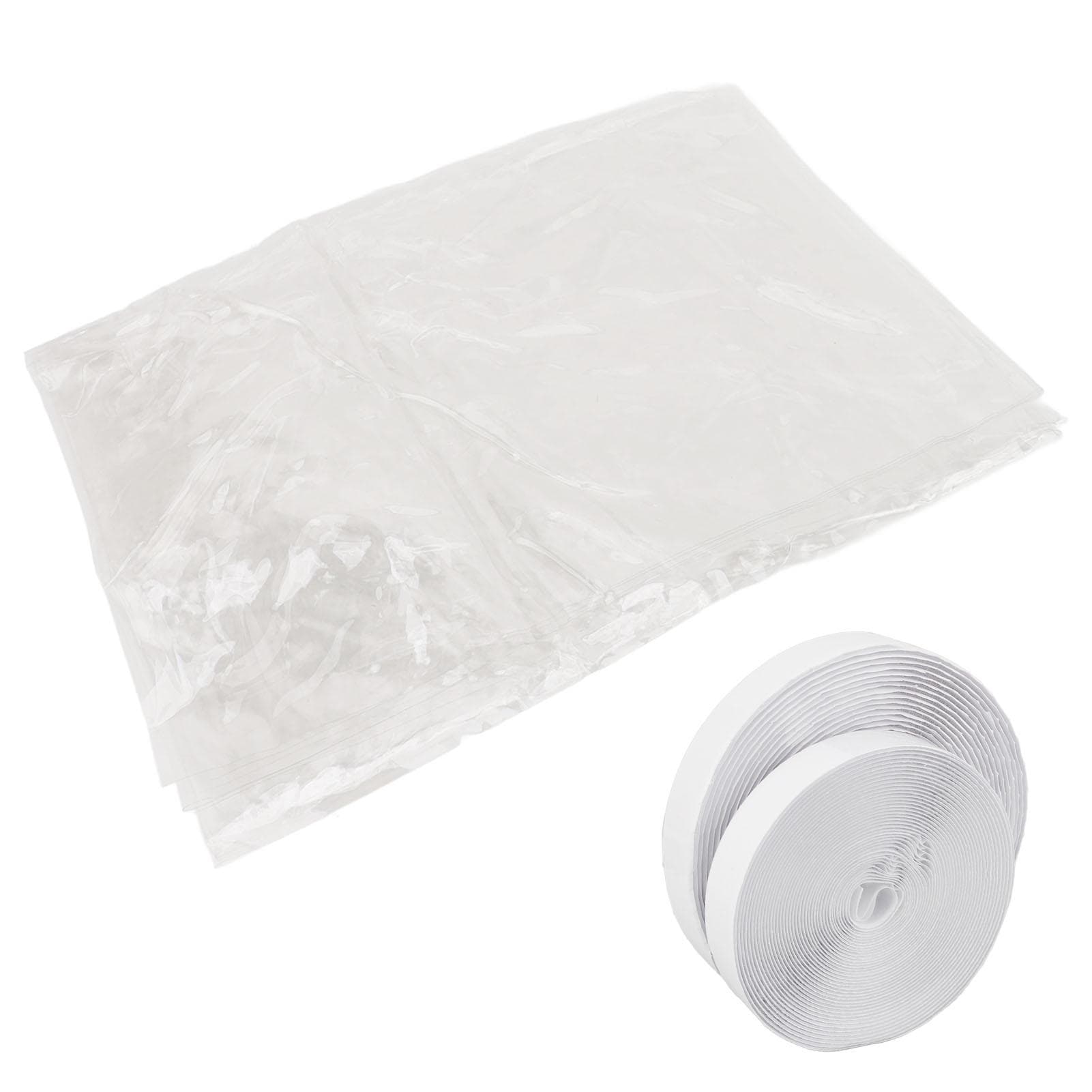 Window Insulation Kit PE Thickened Windproof Reusable Foldable Transparent Tear Resistant Window 160x160cm/63x63in