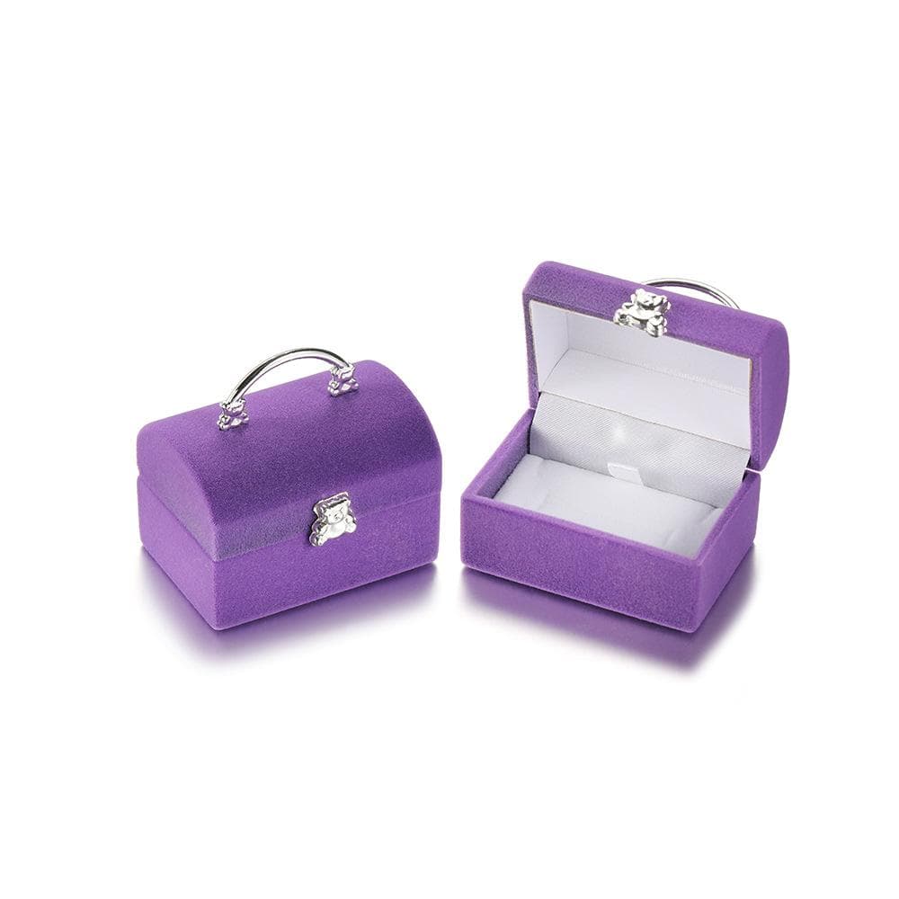 1 Piece Small Jewelry Box wedding Ring box Necklace Display Box Cute Bear Gift box Container Case for Jewelry Packaging purple
