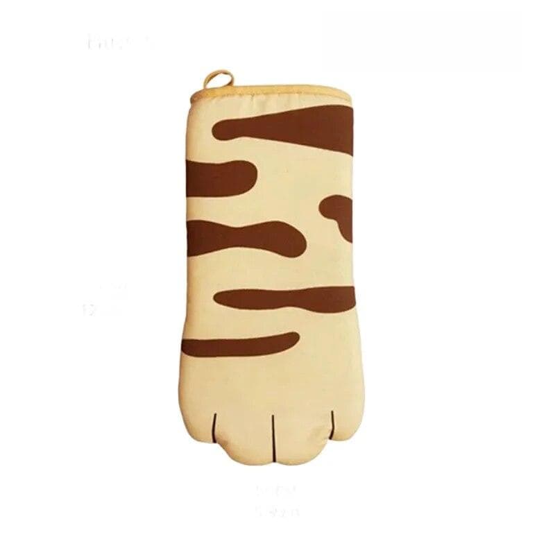 Cute Cat Paws Microwave Long Cotton Oven Gloves Heat Resistant Non-Slip for Kitchen Baking