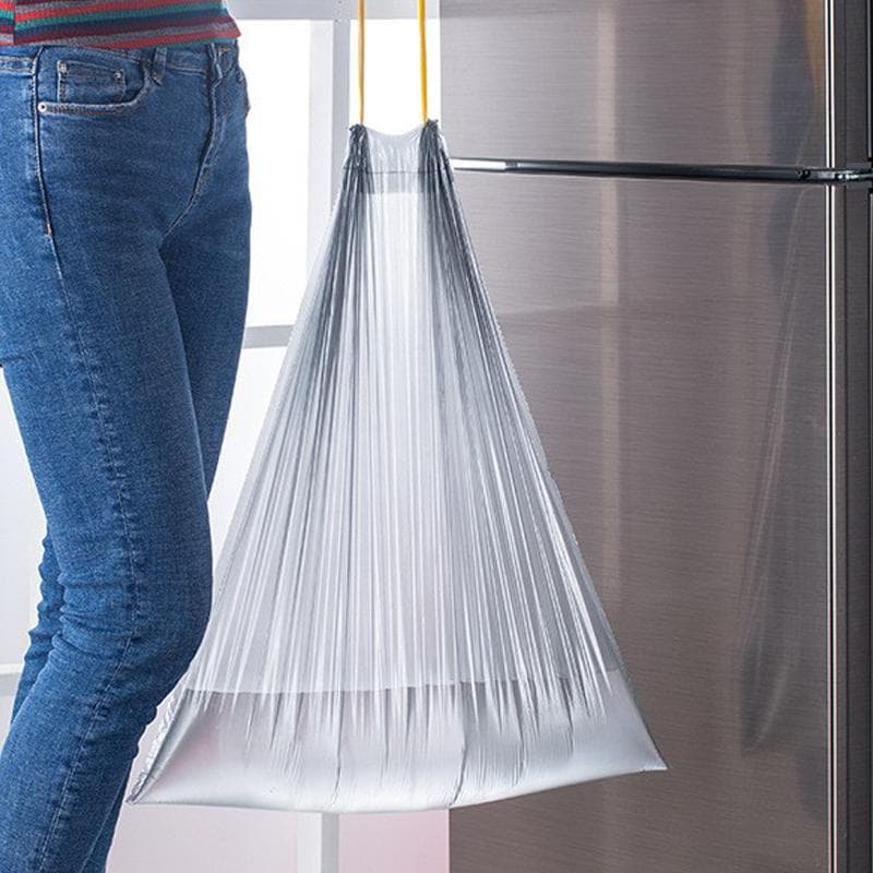 Thickened Automatic Handy Plastic Bag for Home Kitchen, Disposable Drawstring Garbage Bag 50x60CM
