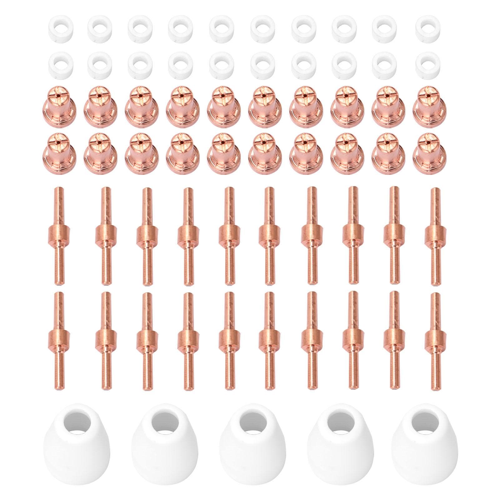 PT31 Plasma Torch Tips Electrode Nozzle 65PCS Plasma Cutter Machine Spare Parts Torch 40A Cutting multicolour