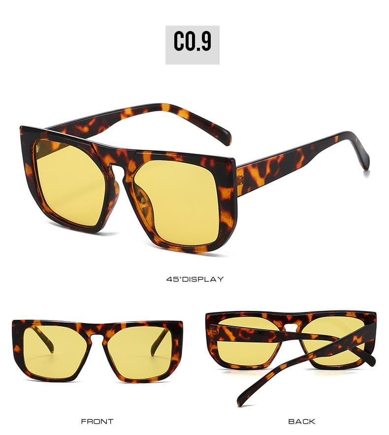 New Oversized Square Frame Women Sunglasses Fashion Designer Trendy UV400 Protection Outdoor Driving Travel Eyewear