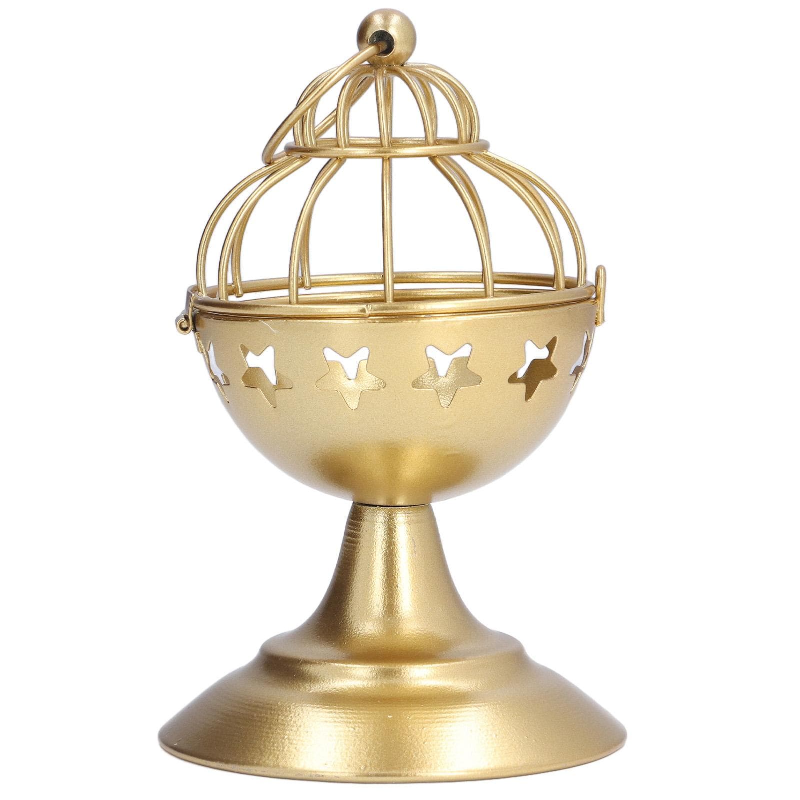 Gold Candle Holder Birdcage Style Premium Metal Sturdy Durable Wide Application Easy Cleaning