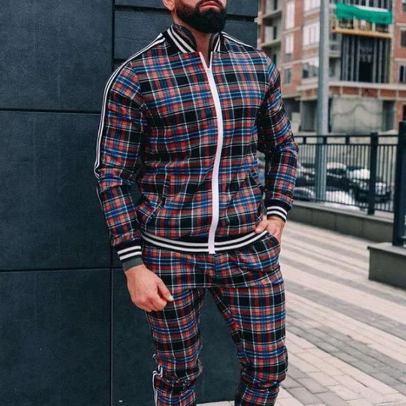 New Gentlemen Tracksuit Set Jackets Sets Men Suit Men Fashion Tracksuit Sportsuit Men Sweatshirts Sportswear Coat+Pant M 165cm