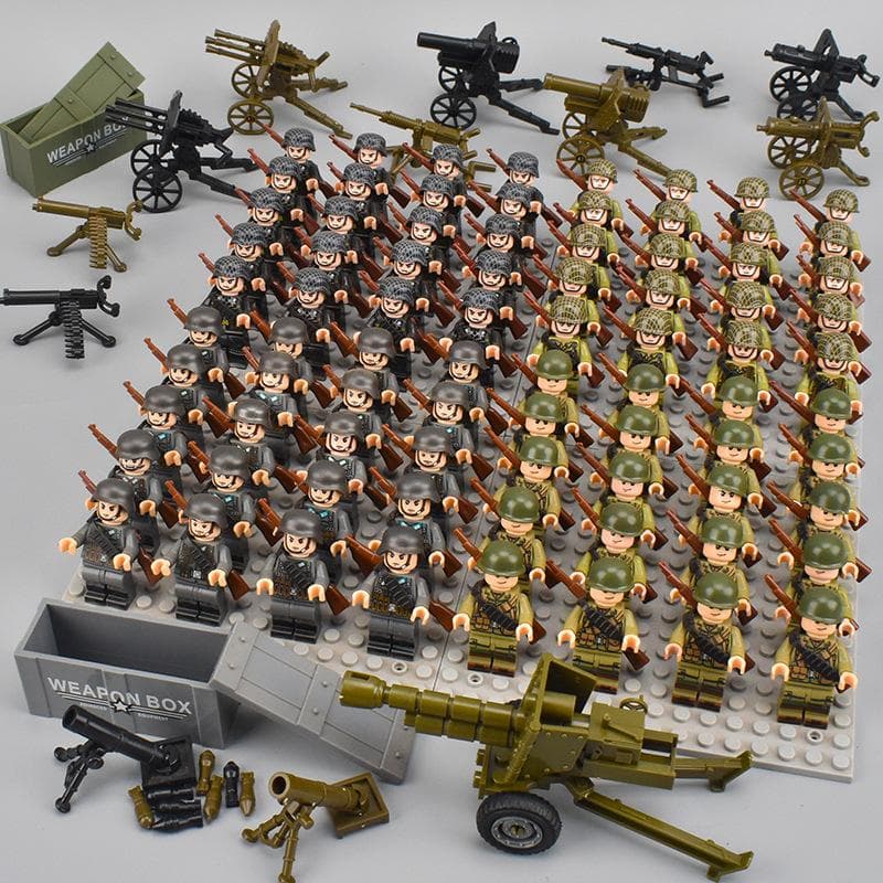 80pcs Kids Toys  Soldiers Building Blocks  Mini Action Figures Educational Toys For Boys Birthdays Gifts