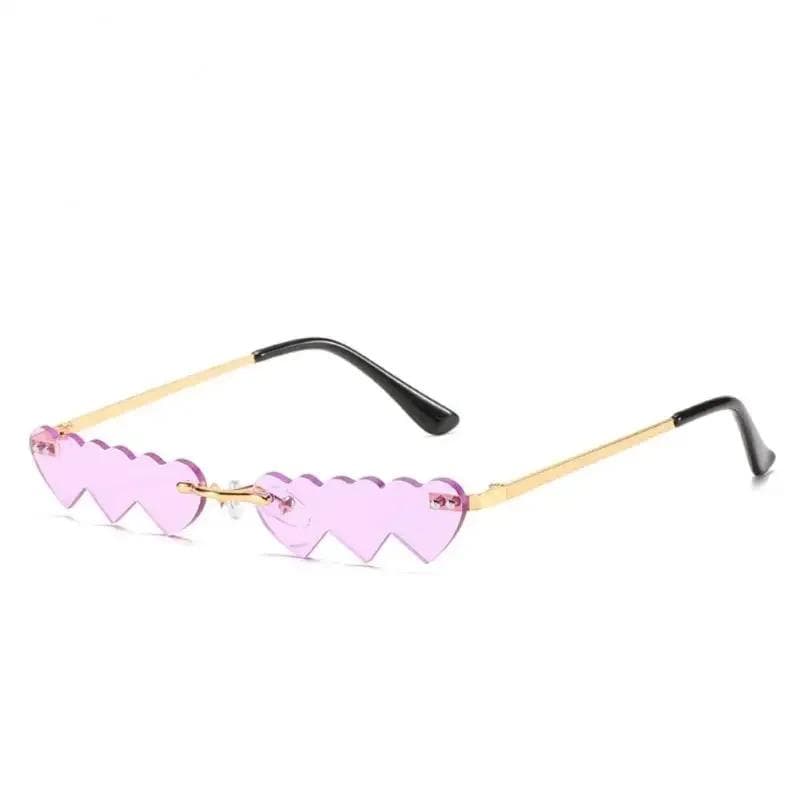 Small Love Heart Sunglasses Funny Personality Rimless Eyewear Street Glasses Gafas De Sol Lentes De Sol Mujer
