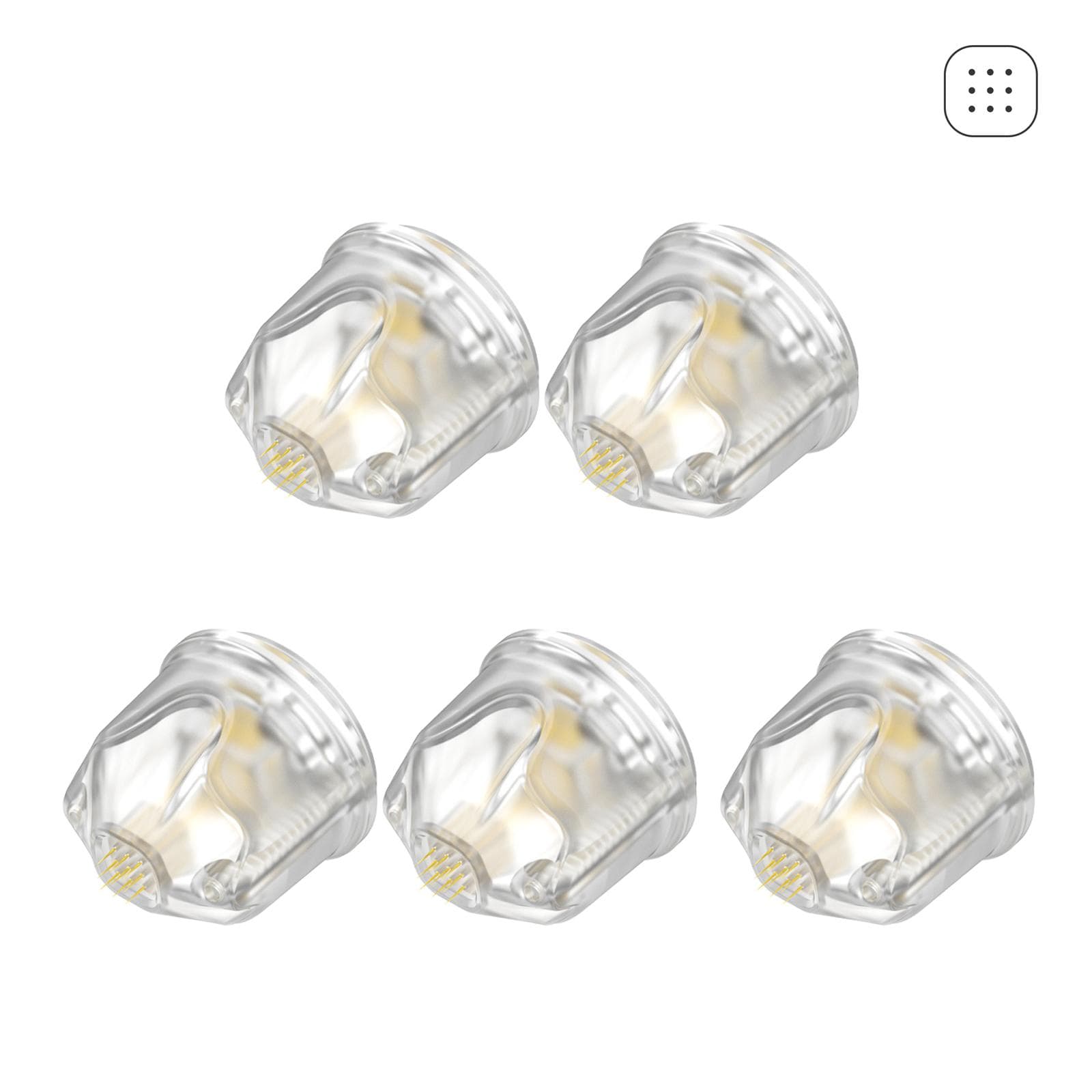 Bio Roller Q2 Replacement Heads Pack of 5 9pin&5pcs transparent