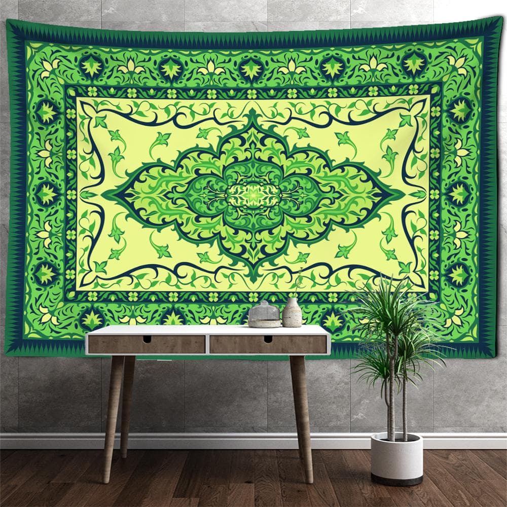 Retro Mandala Tapestry Wall Hanging Bohemian Style Psychedelic Witchcraft Tapiz Hippie Bedroom CarpetHome Decor 150x150cm