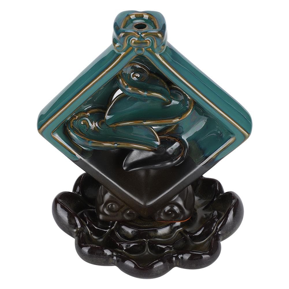 Backflow Square Incense Burner Ceramic Lotus Base Home Decoration Ornaments