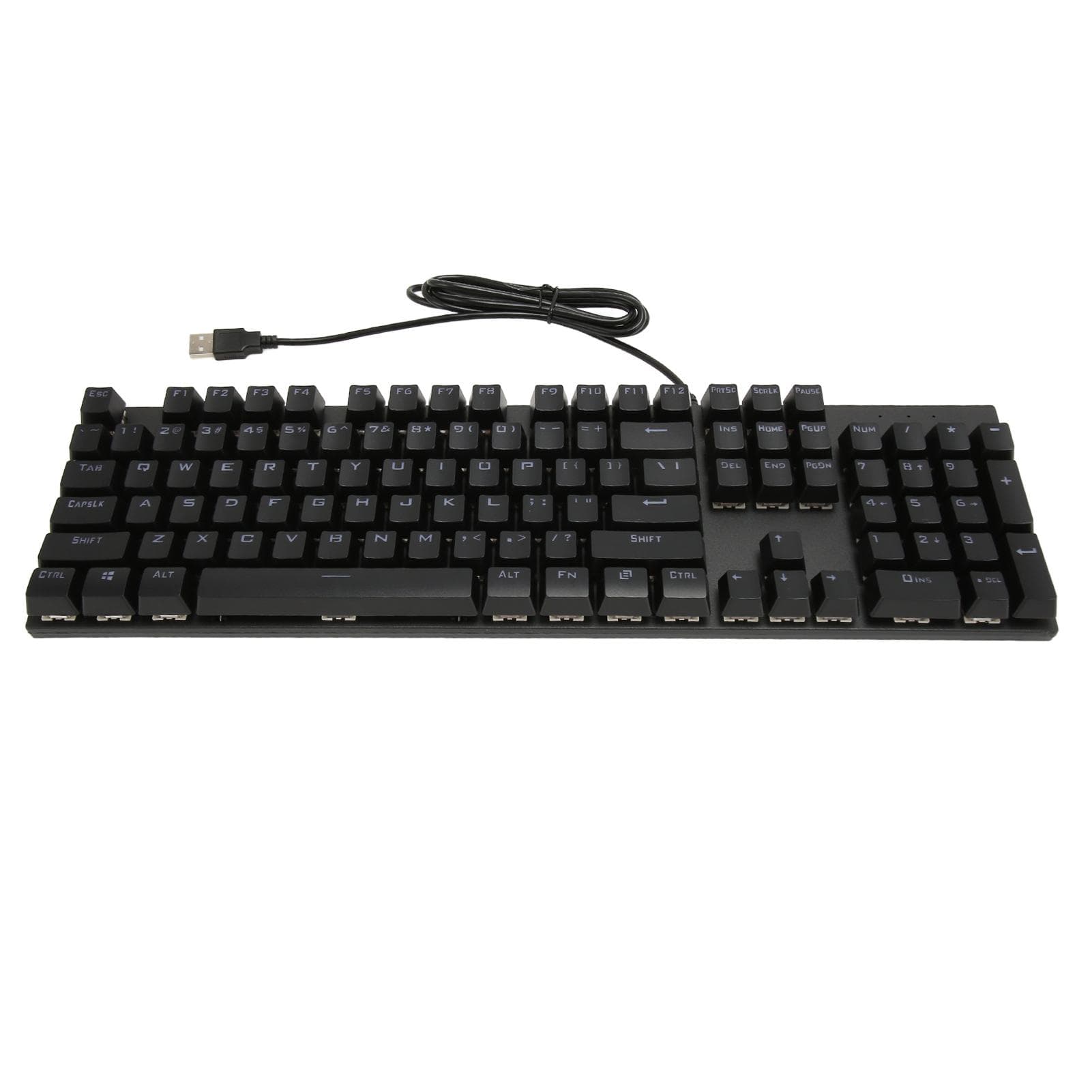 Full Size Mechanical Keyboard 104 Keys USB Wired Gaming Keyboard with Numeric Keypad Red Switch for black