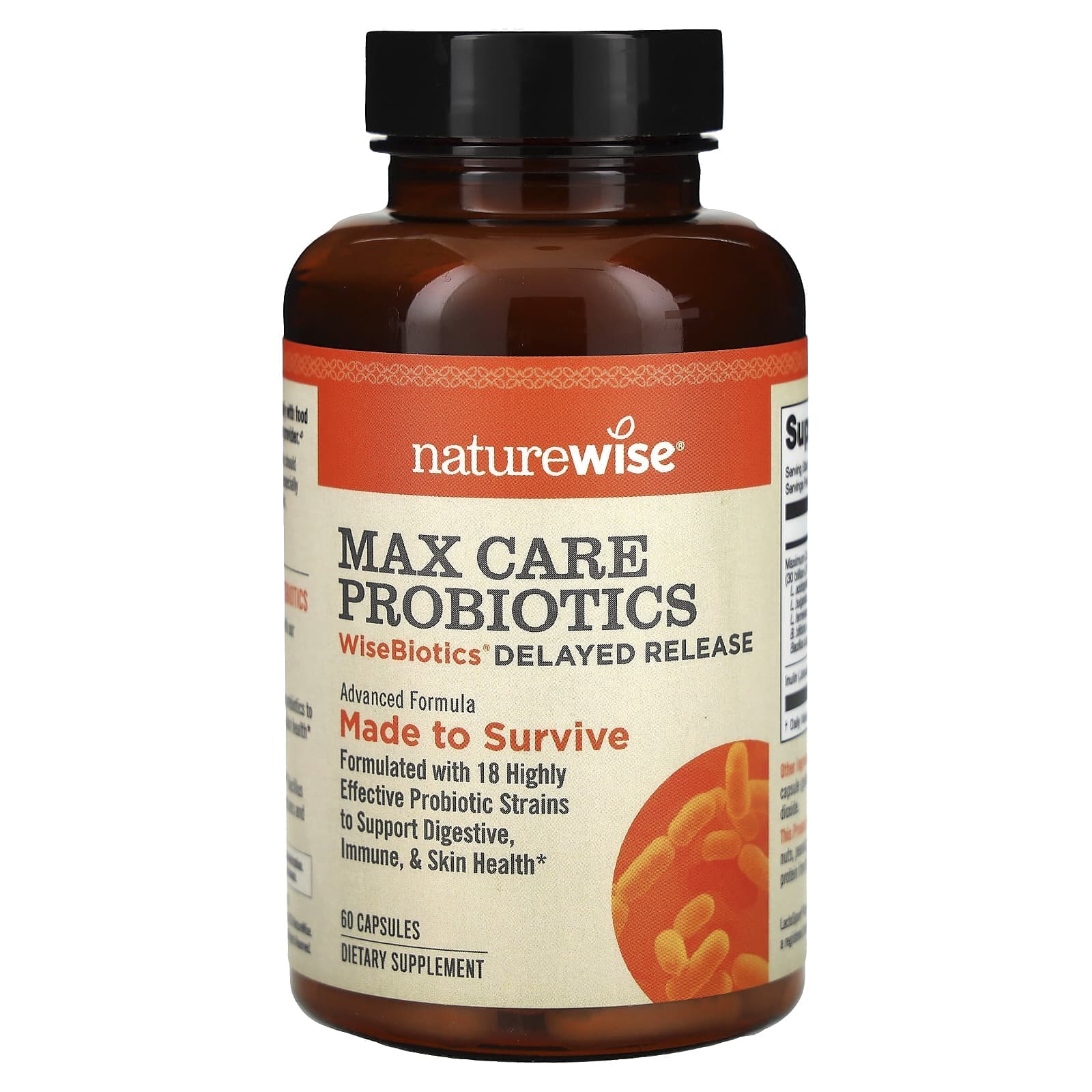 NatureWise, Max Care Probiotic, WiseBiotics Delayed Release, 60 Capsules