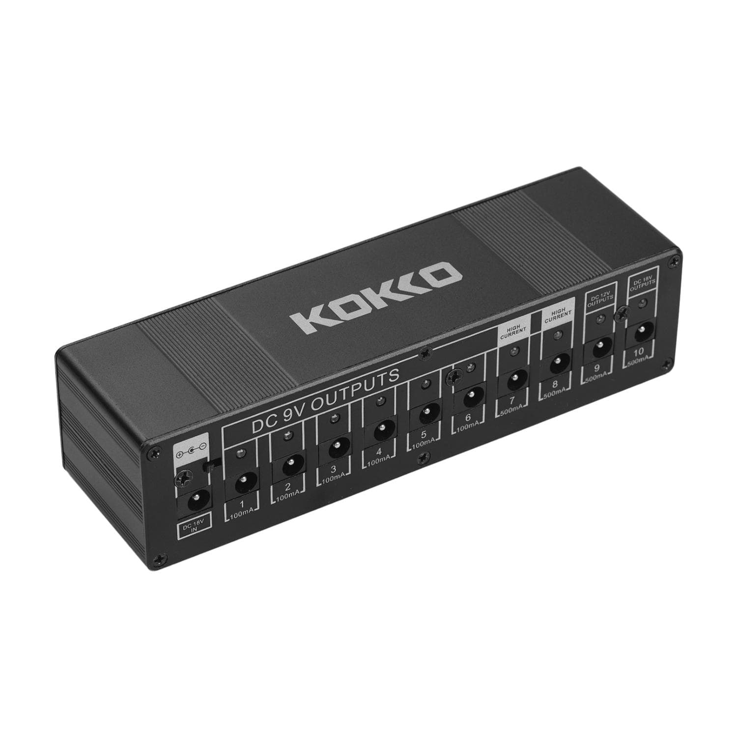 KOKKO-Kompaktgitarreneffekt-Netzteilverteiler 10 isolierte DC-Ausg?nge 9V / US Plug black
