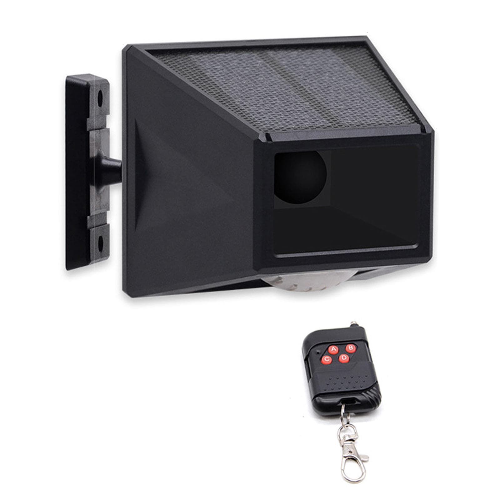 Motion Sensor Solar Alarm Light 110dB Loud Siren LED Strobe Lights with RF433MHz Remote Controller black