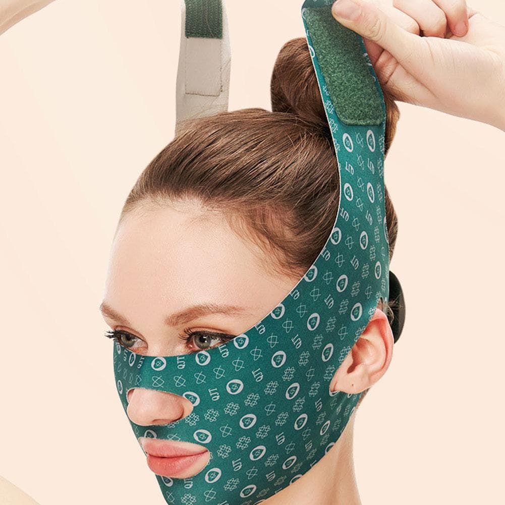 Adjustable V Face Bandage Lift Up Belt Reduce Double Chin Face Sculpting Sleeping Mask Facial Skin Care Tool Face Lifting Tapes green
