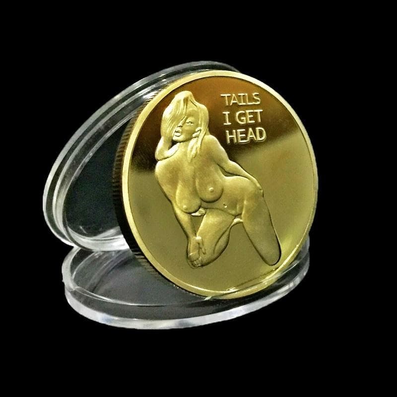 Tails I Get Head! Lucky Girl Funny Coins Gold Plated Coins Collection Arts Gifts Souvenir Coins silver