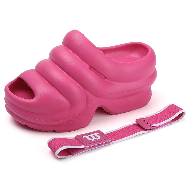 Summer Women Sandals Thick Bottom Women Clogs Soft EVA Dry Wedges Platform Shoes Beach Sandals Home Slippers 35-41 38 pink