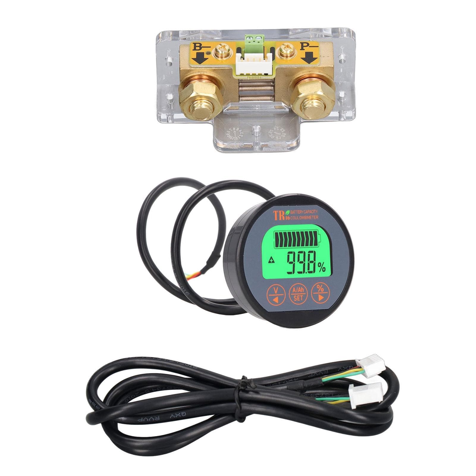 Battery Monitor Waterproof Reverse Connection Protection Battery Voltage Indicator 100V 350A