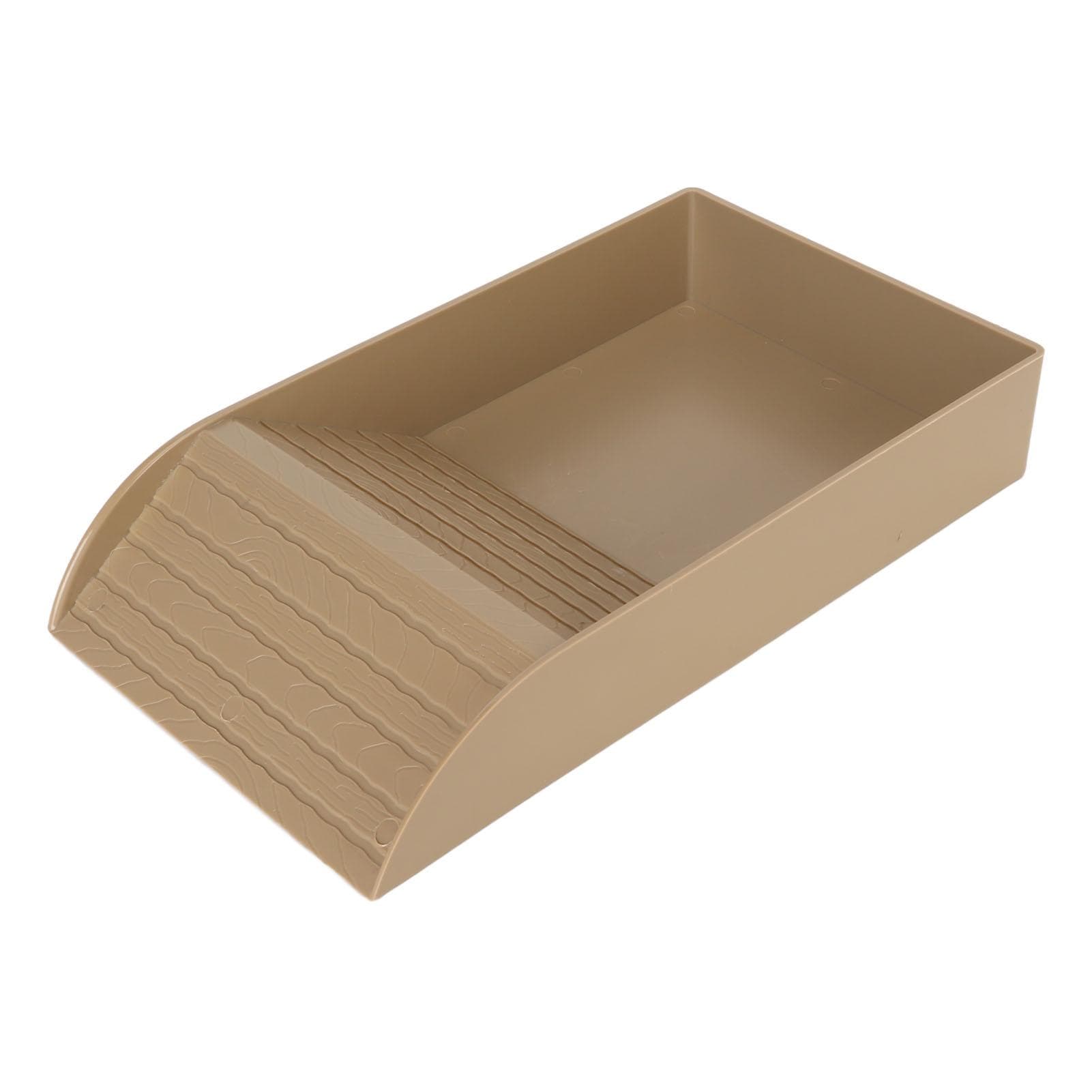 Turtle Feeding Dish Slip Resistant Turtle Food Water Bowl with Ramp and Basking Platform for Bath