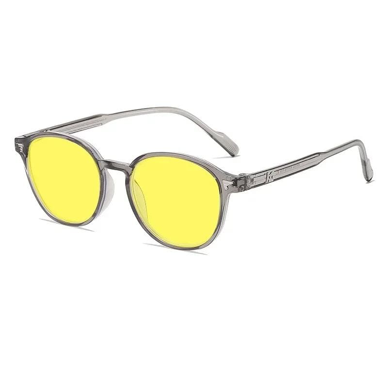 New Retro Round Night Vision Glasses Men Women Large Frame Yellow Protective Sunglasses HD Computer Driving