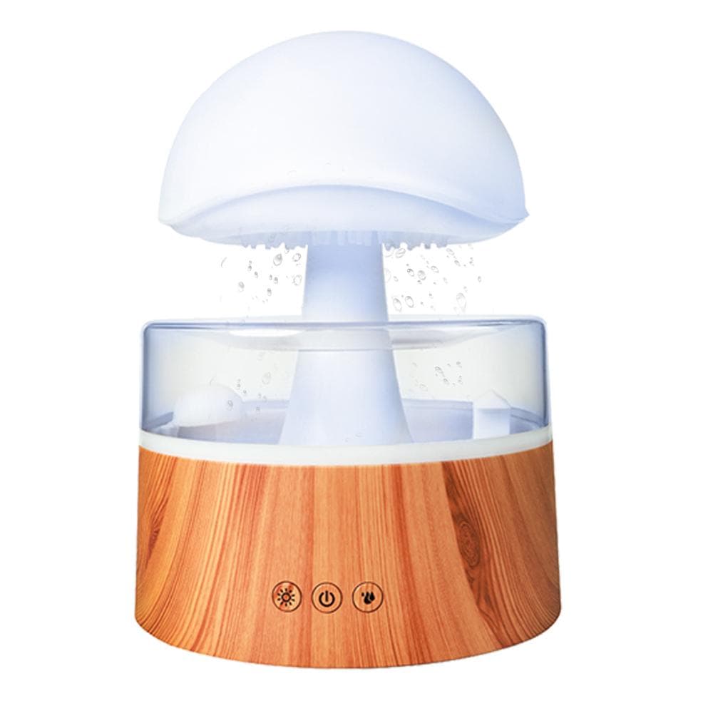 Rain Cloud Humidifier Water Drip White Noise Essential Oil Diffuser 500ml Mute Ultrasonic Mushroom US Plug