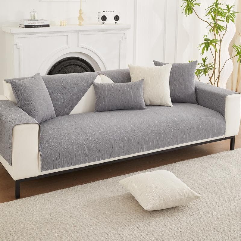 Chenille Solid Color Sofa Cushion Cover Four Seasons Universal Light Luxury Sofa Mat for Living Room Non-Slip L-type Couch Cover 70x70cm 1pcs