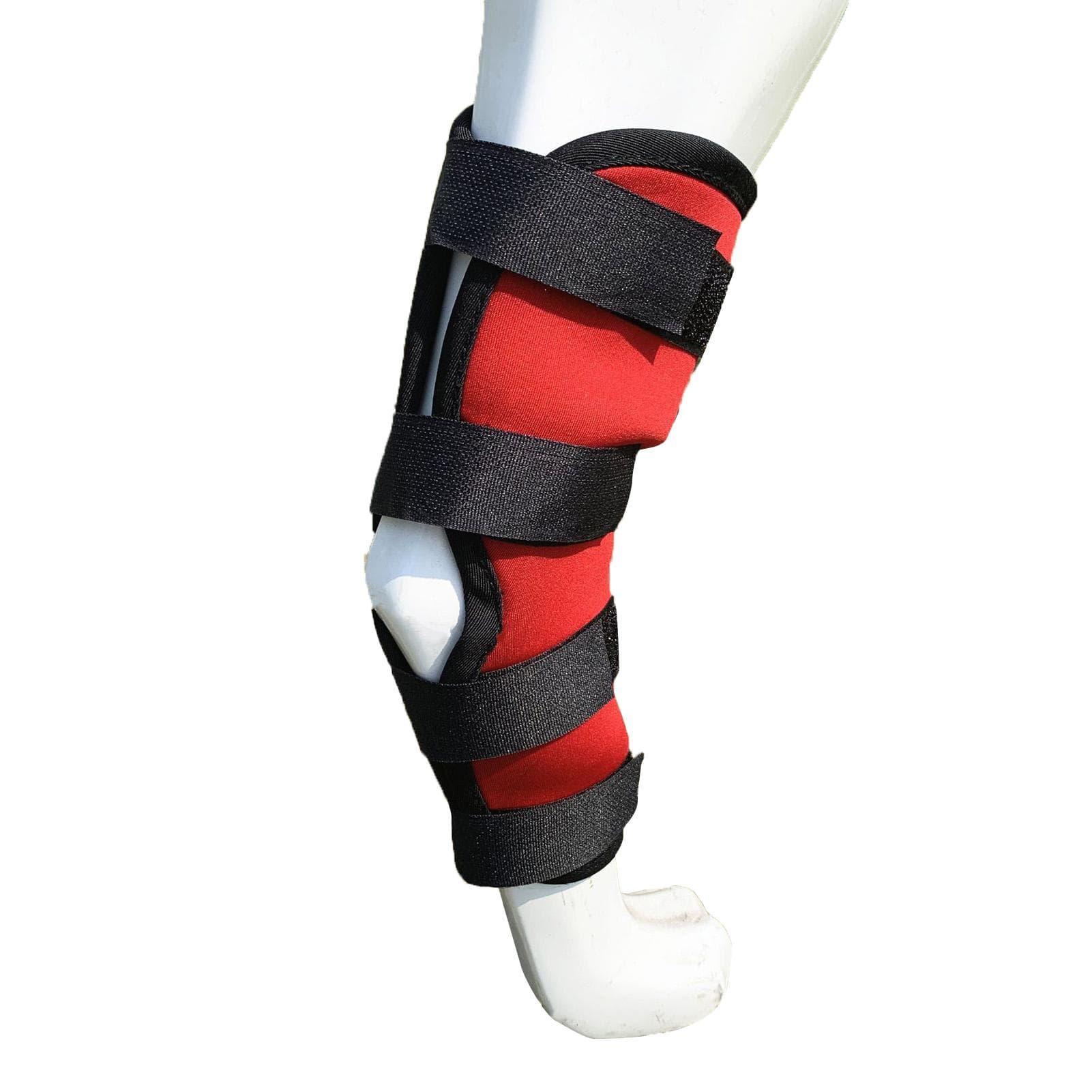 Dog Leg Brace Elastic Adjustable Prevent Slip Compression Wrap Pet Leg Support Protector for L (43g/1.5oz) red
