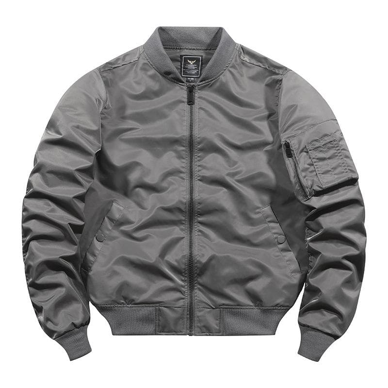 New Fashion Tough Guy Jacket Thin Bomber Jacket Men S grey