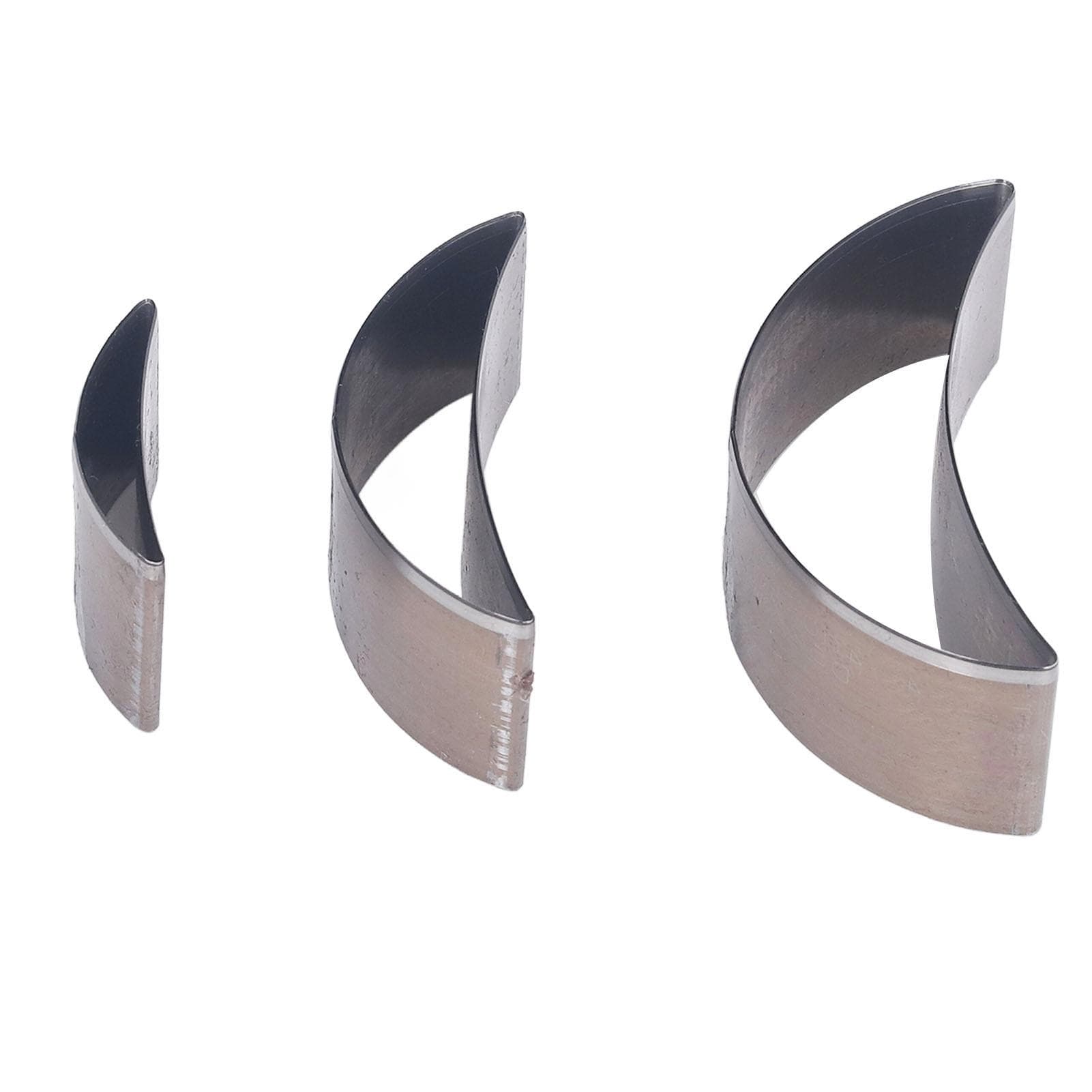 3PCS Cutting Die Set Alloy Steel Curved Moon Shape Hollow Punch Dies for Fabric Clay Leather