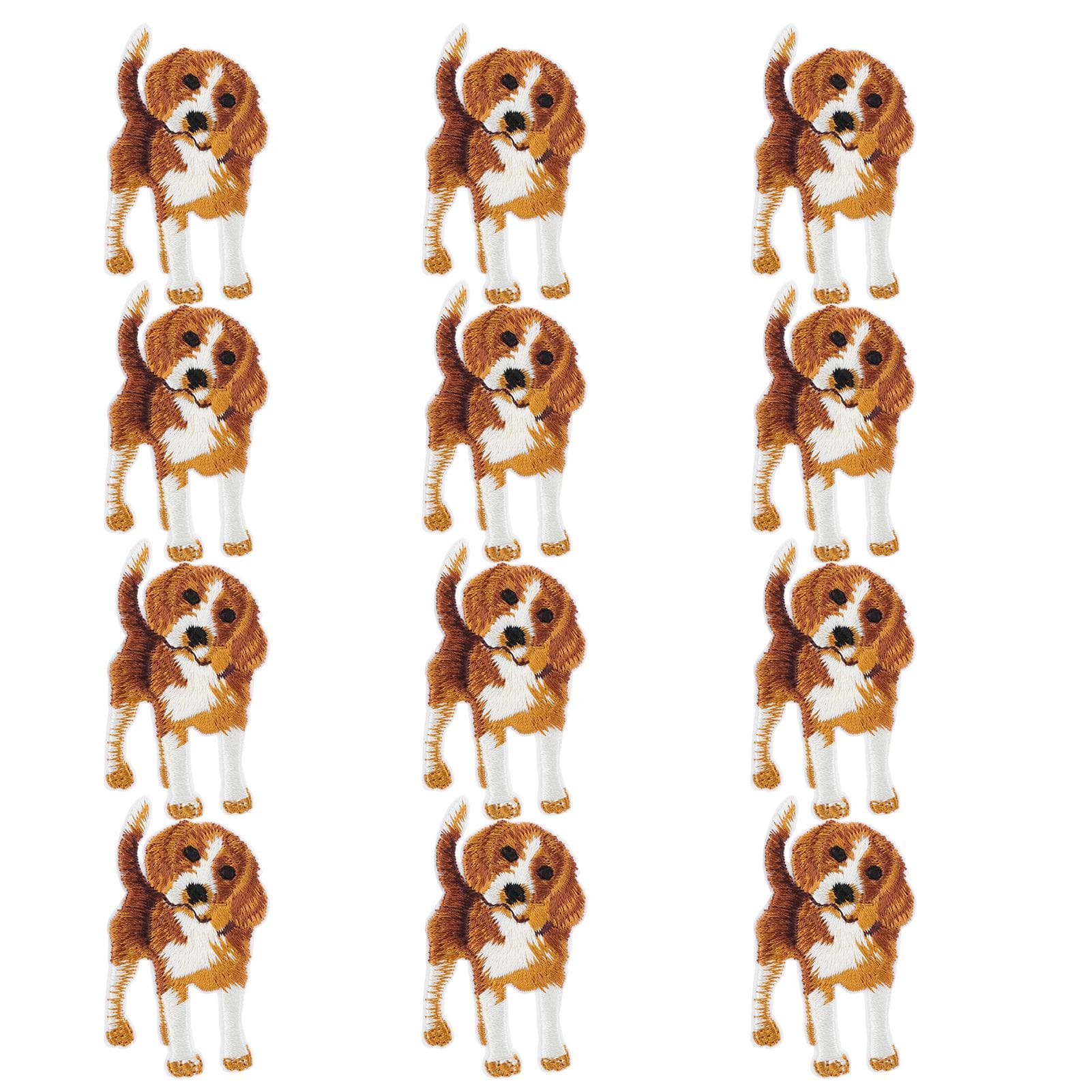12Pcs Embroidery Cloth Stickers Dog Iron Motif Applique Patches Clothes Backpack Accessories