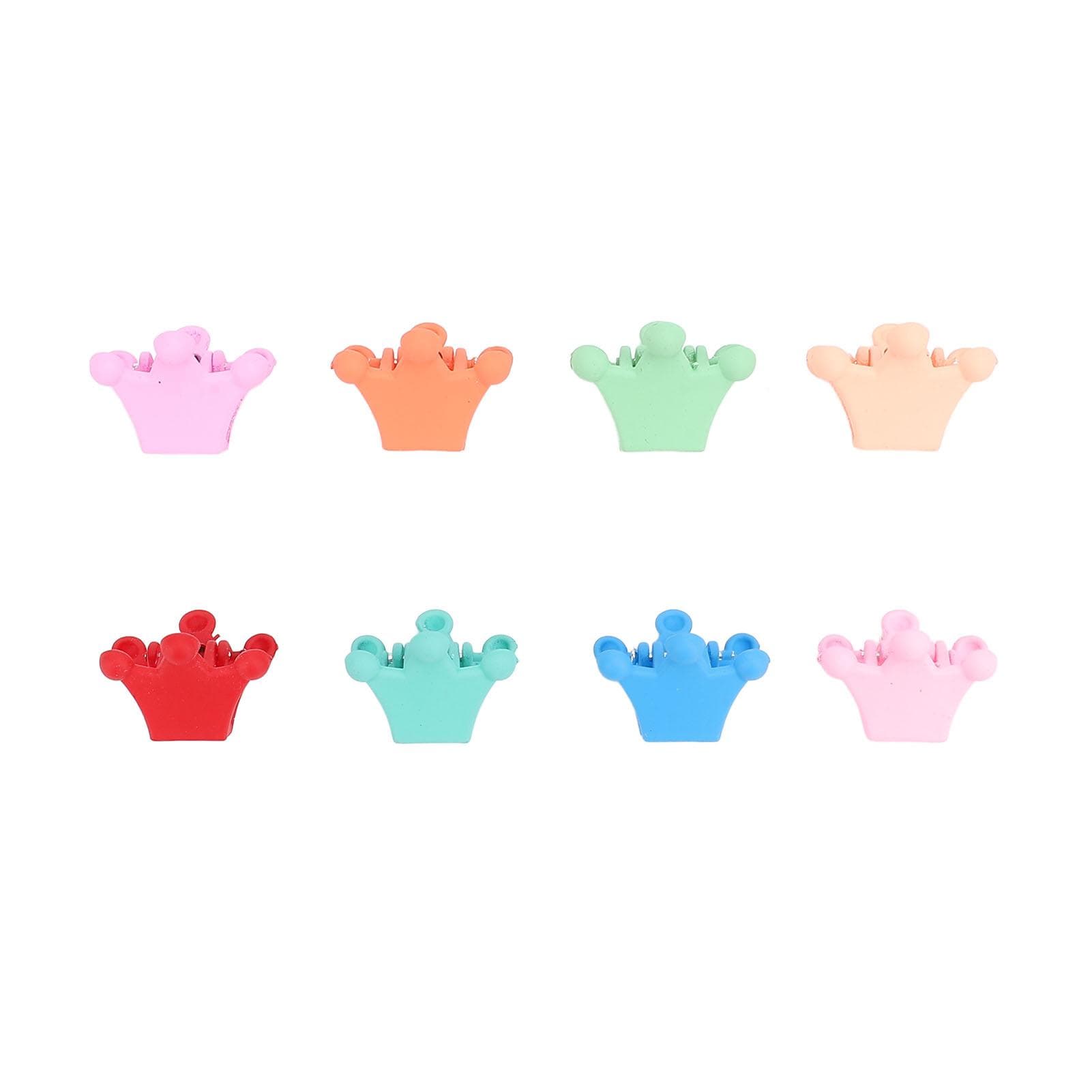 100pcs Crown Shaped Small Hair Claw Clips for Women Girls Cute Matte Colorful Strong Hold Tiny Hair