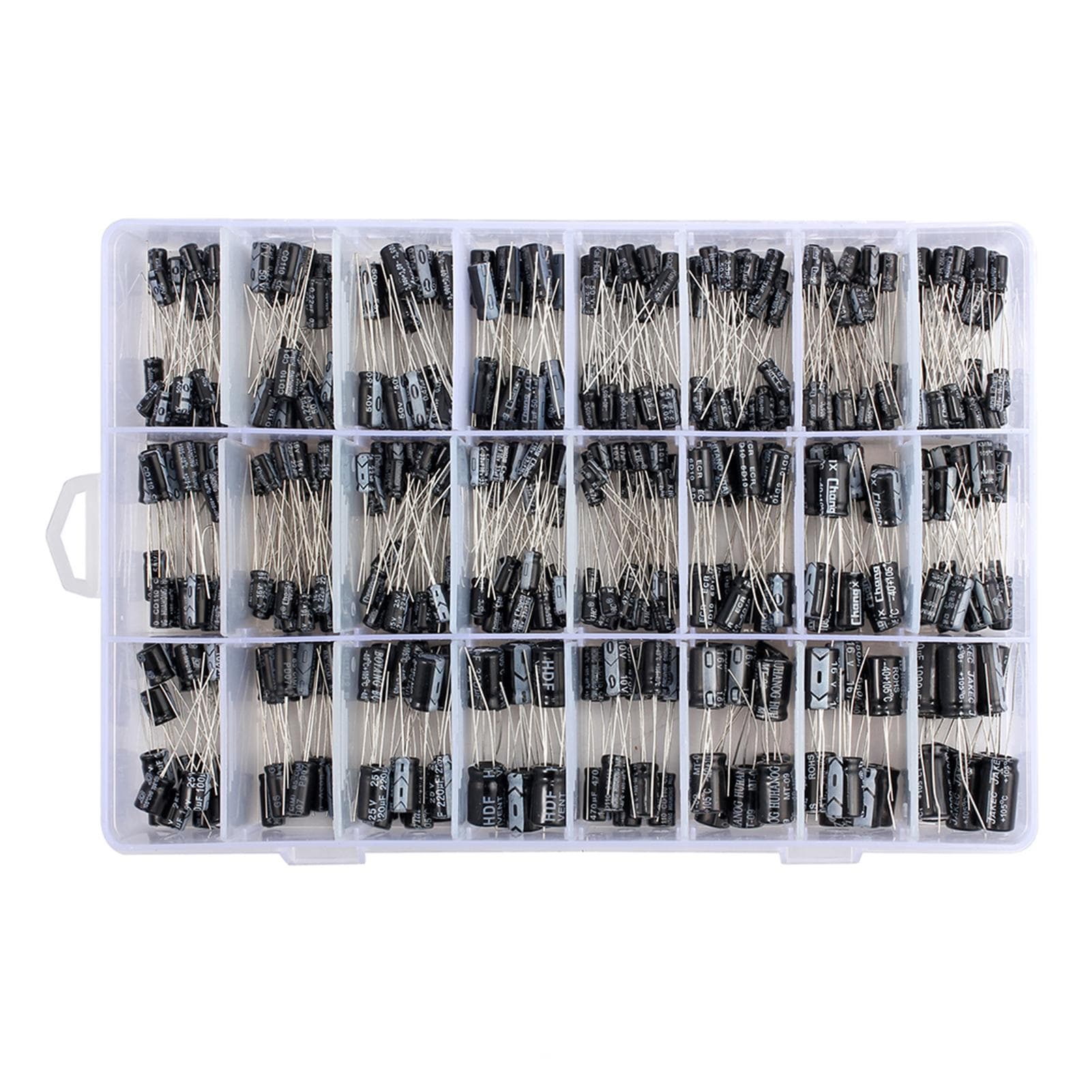 500pcs 24 Values Aluminum Electrolytic Capacitor Assorted Kit 10V 16V 25V 50V Metal Electrolytic 500pcs