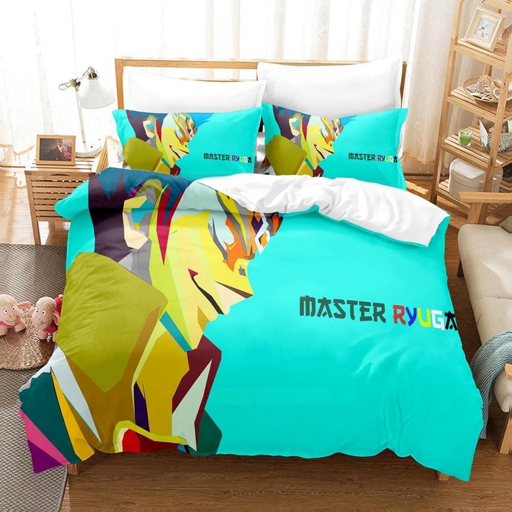 3D Print Anime Beyblade Bedding Set Duvet Cover Comforter Bed Set Quilt Cover Pillowcase King Queen Twin Size Boys Girls Adults AU Double 180x210cm