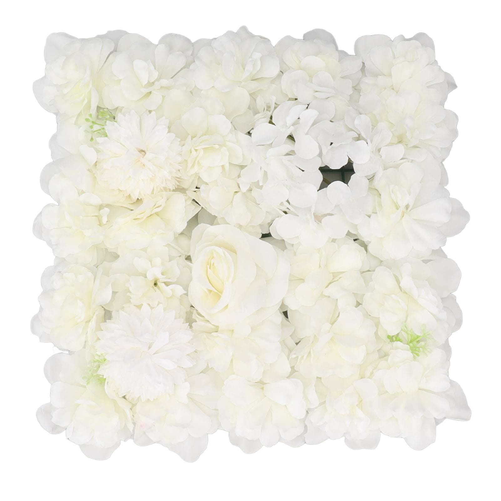 Artificial Flower Wall Panels Simulation Silk Rose Flower Wall Decor for Wedding Party Stage white