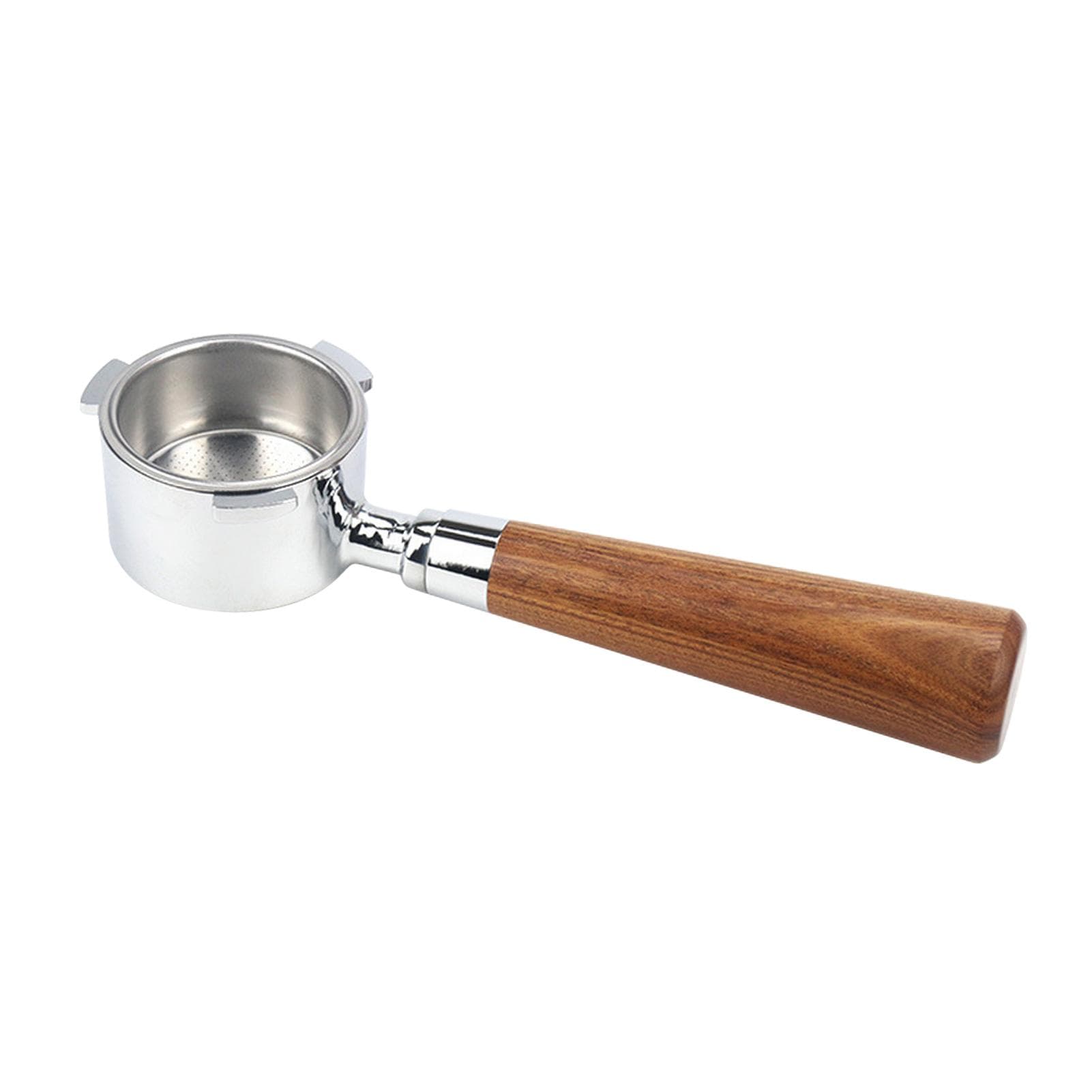 51mm Coffee Bottomless Portafilter with Filter Basket & Wooden Handle Replacement for Delonghi Type 1