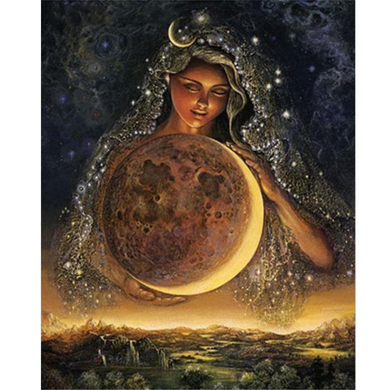 5D DIY Diamond Painting Moon Girl Cross Stitch Full Round Diamond Embroidery Handmade Home Decor 20X30CM