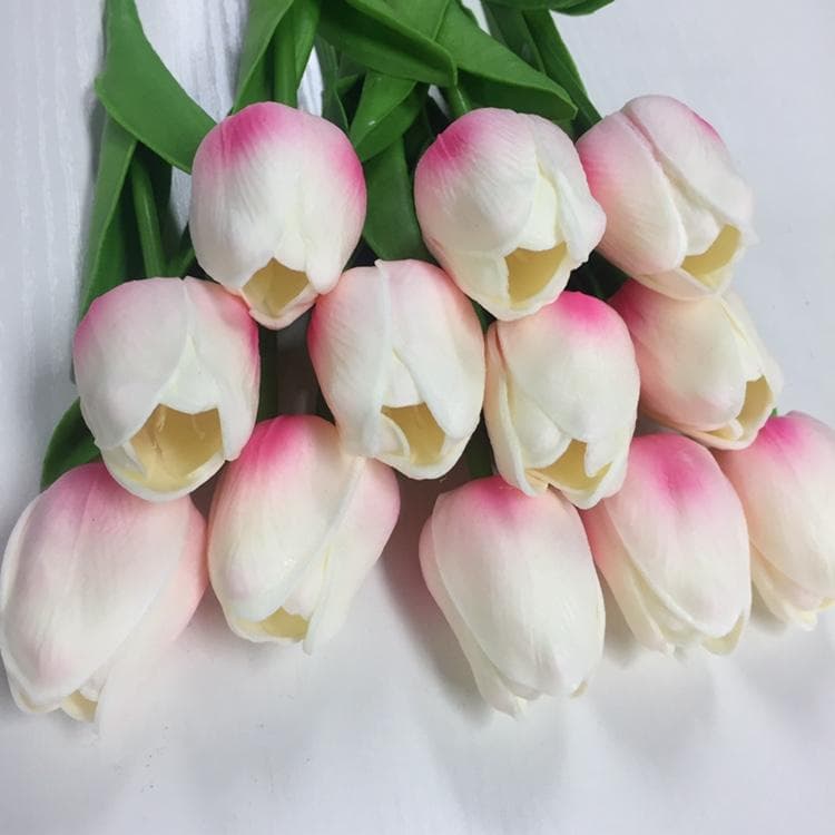 6pcs/lot Artificial Flowers Bouquet Mini Tulip Wedding Bridal Bridesmaid Hydrangeas Floral Party Decor 6pcs pink/white