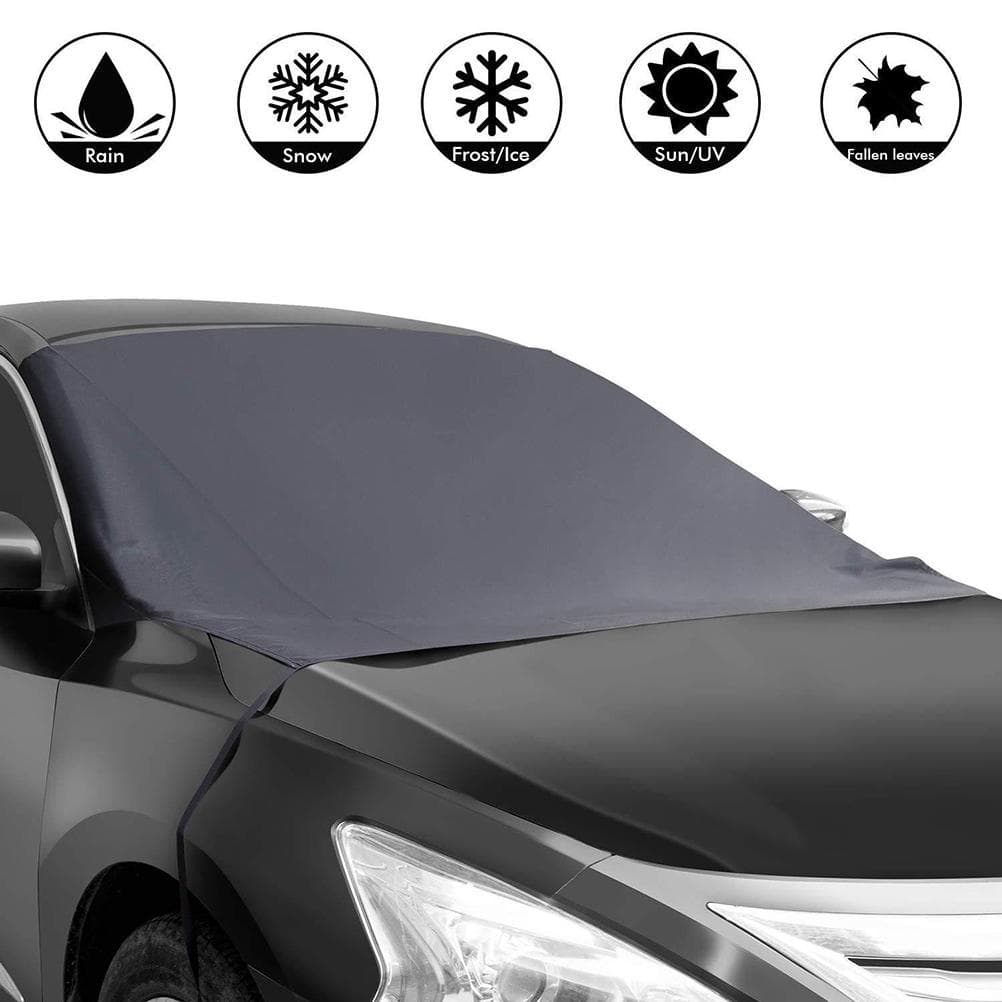Magnetic Car Sun Shade Cover with Flap and Safety Strap Car Front Windshield Snow Protective Cover