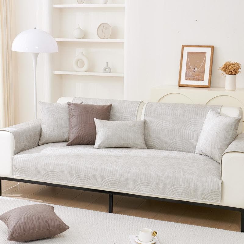 Four Seasons Universal Waterproof Sofa Cover Arched Shape Sofa Mat Technology Cloth Non-slip Solid Color Sofa Covers Protective 70x70cm 1pcs