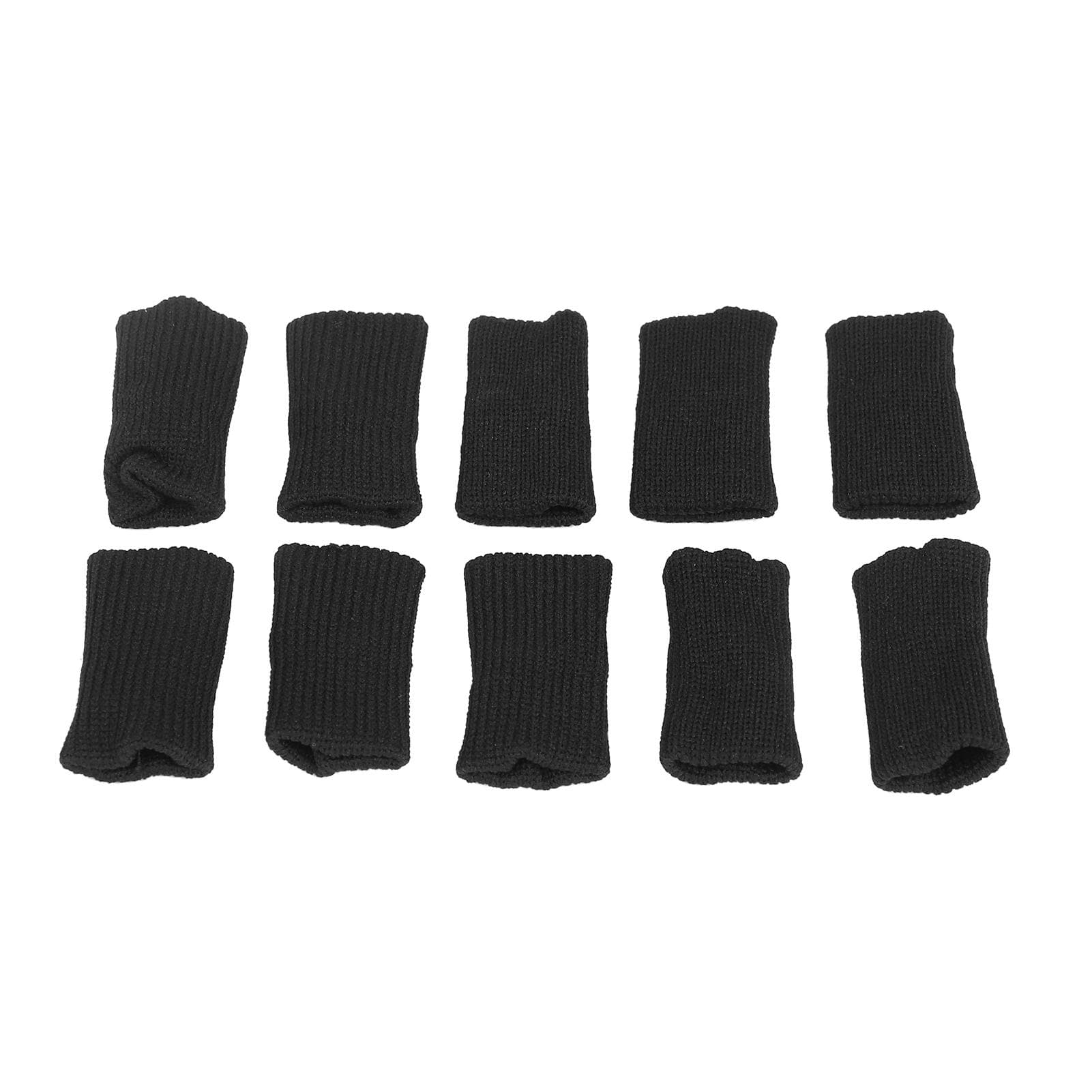 10Pcs Sport Finger Protectors Support Finger Brace Elastic Thumb Sleeves for Playing Basketball black