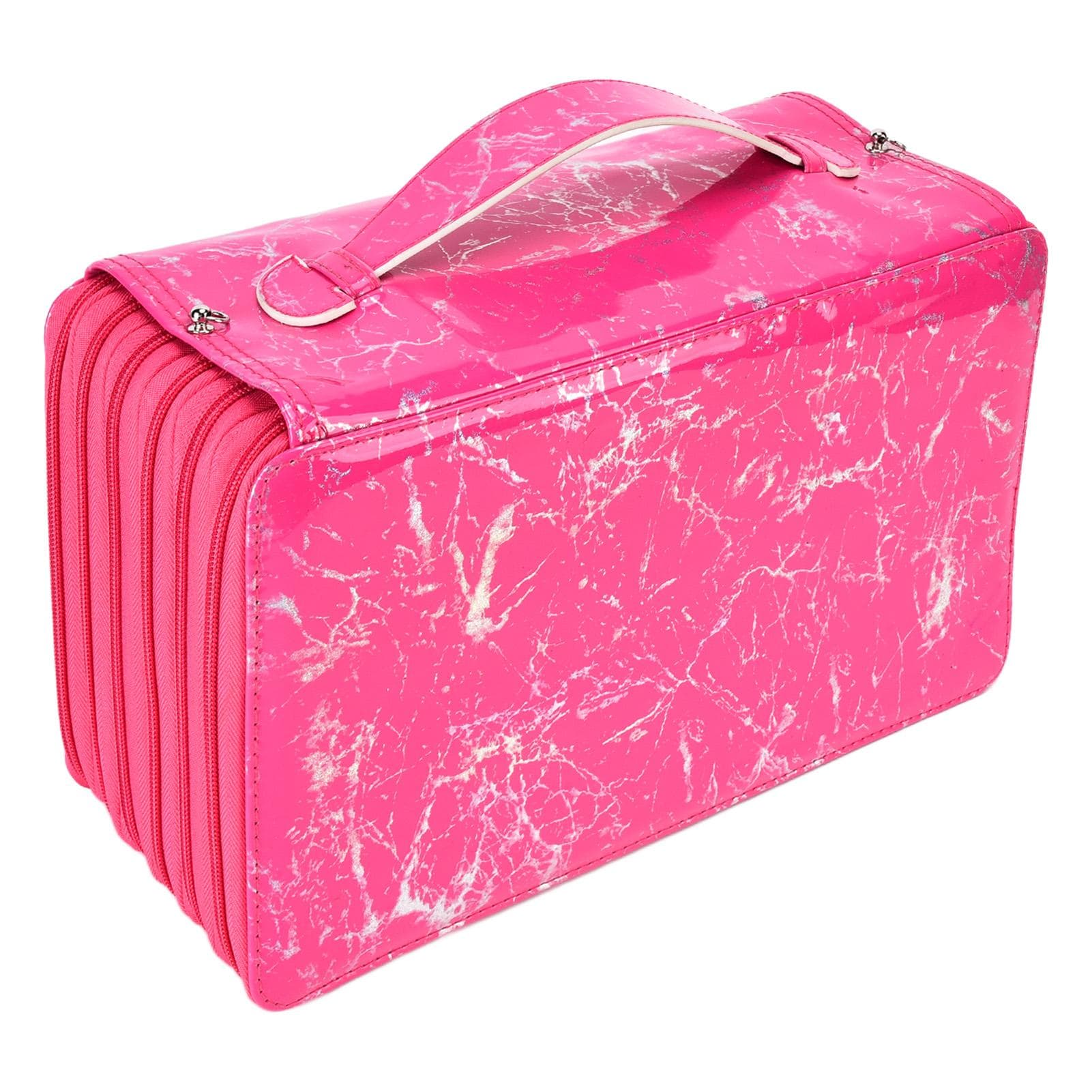 Pencil Case 360 Hole Large Capacity Neatly Crimped Feel Comfortable Glossy ZipperStationery